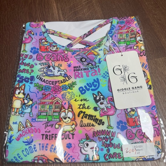 Giggle Gang Boutique Bluey Bamboo Leotard - Picture 2 of 3